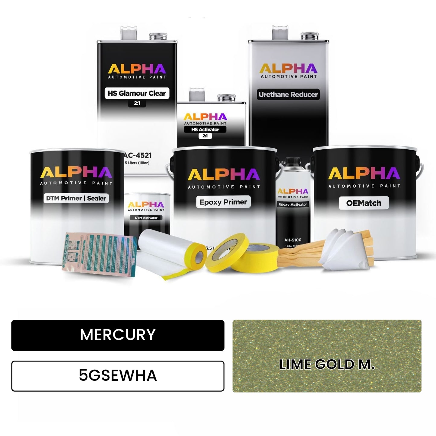 MERCURY LIME GOLD M. 5GSEWHA OEMatch Vehicle Paint Kit