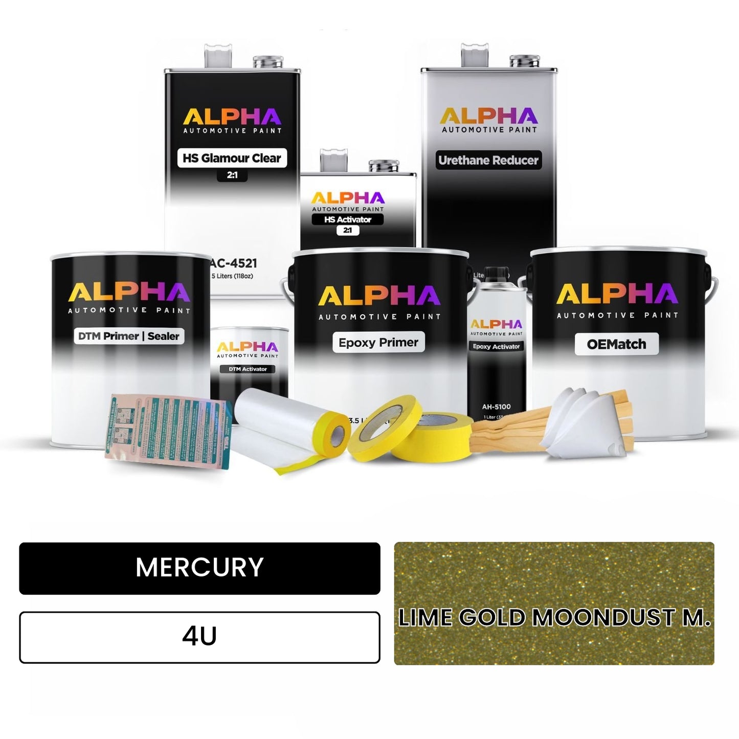 MERCURY LIME GOLD MOONDUST M. 4U OEMatch Vehicle Paint Kit