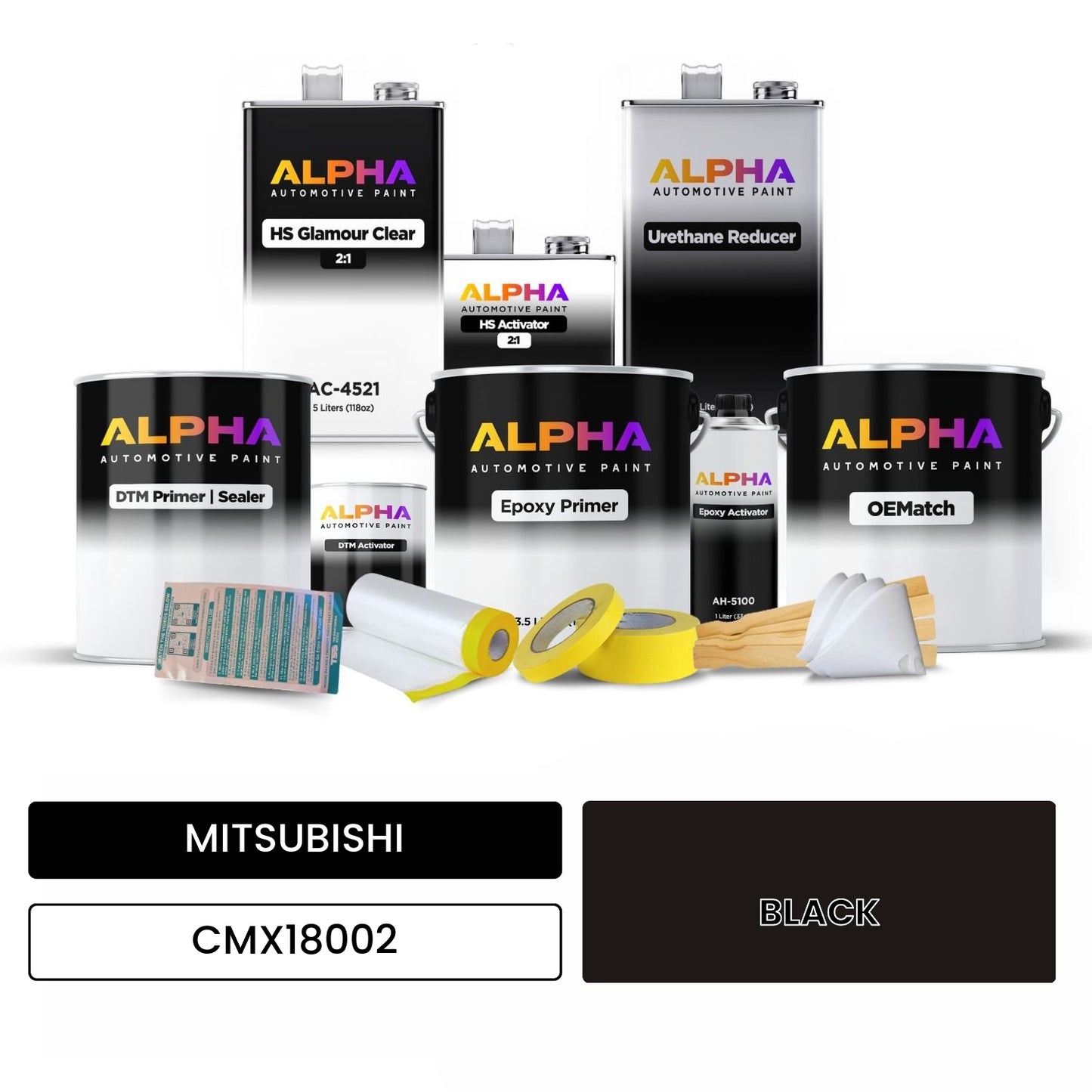 MITSUBISHI BLACK CMX18002 OEMatch Vehicle Paint Kit