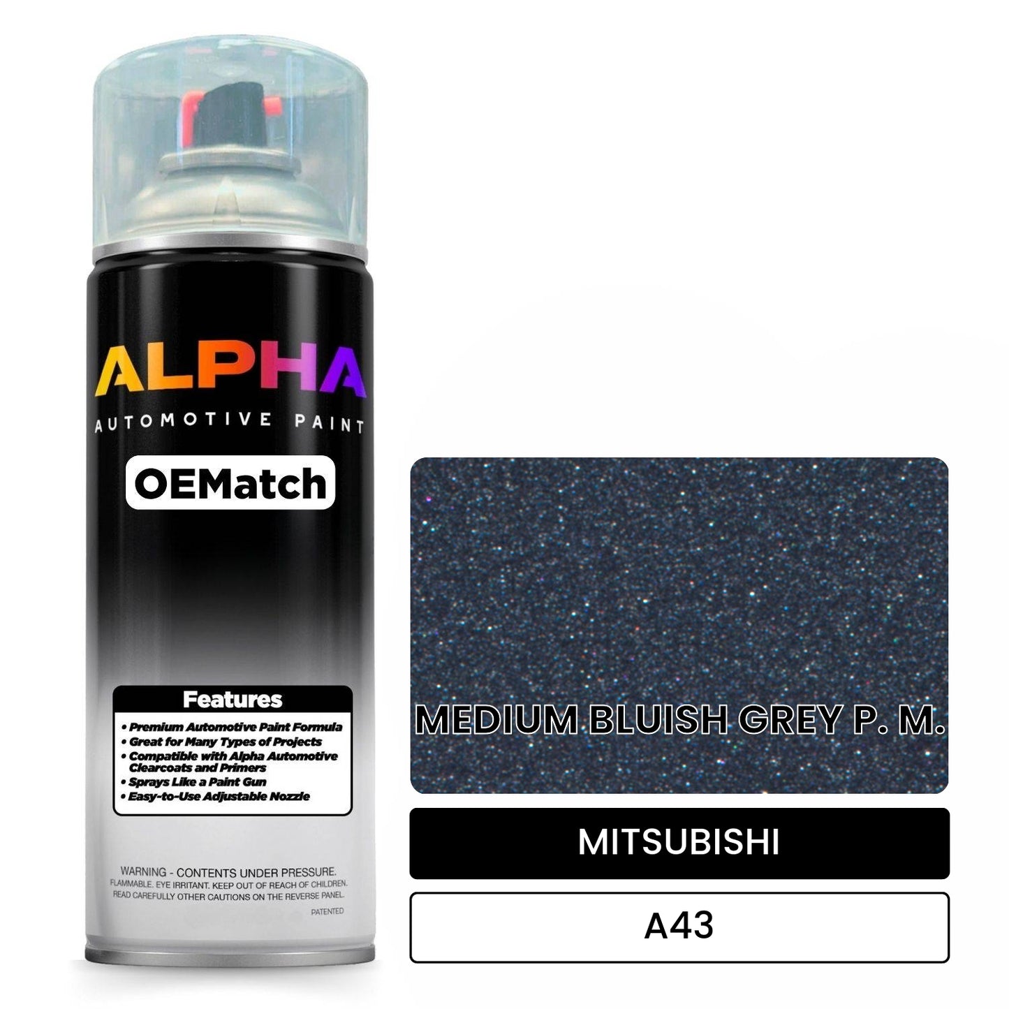 MITSUBISHI MEDIUM BLUISH GREY P. M. A43 OEMatch Spraycan