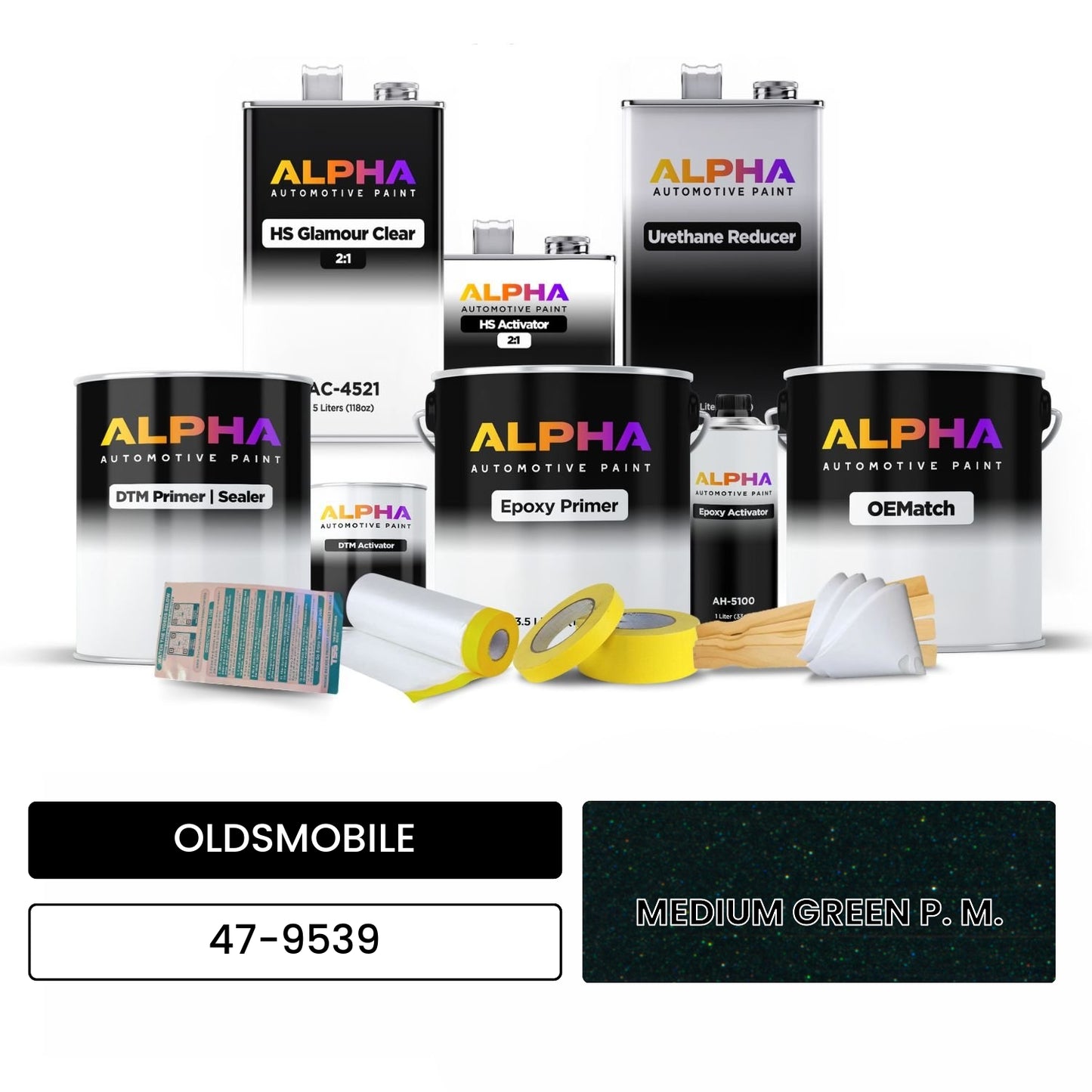 OLDSMOBILE MEDIUM GREEN P. M. 47-9539 OEMatch Vehicle Paint Kit