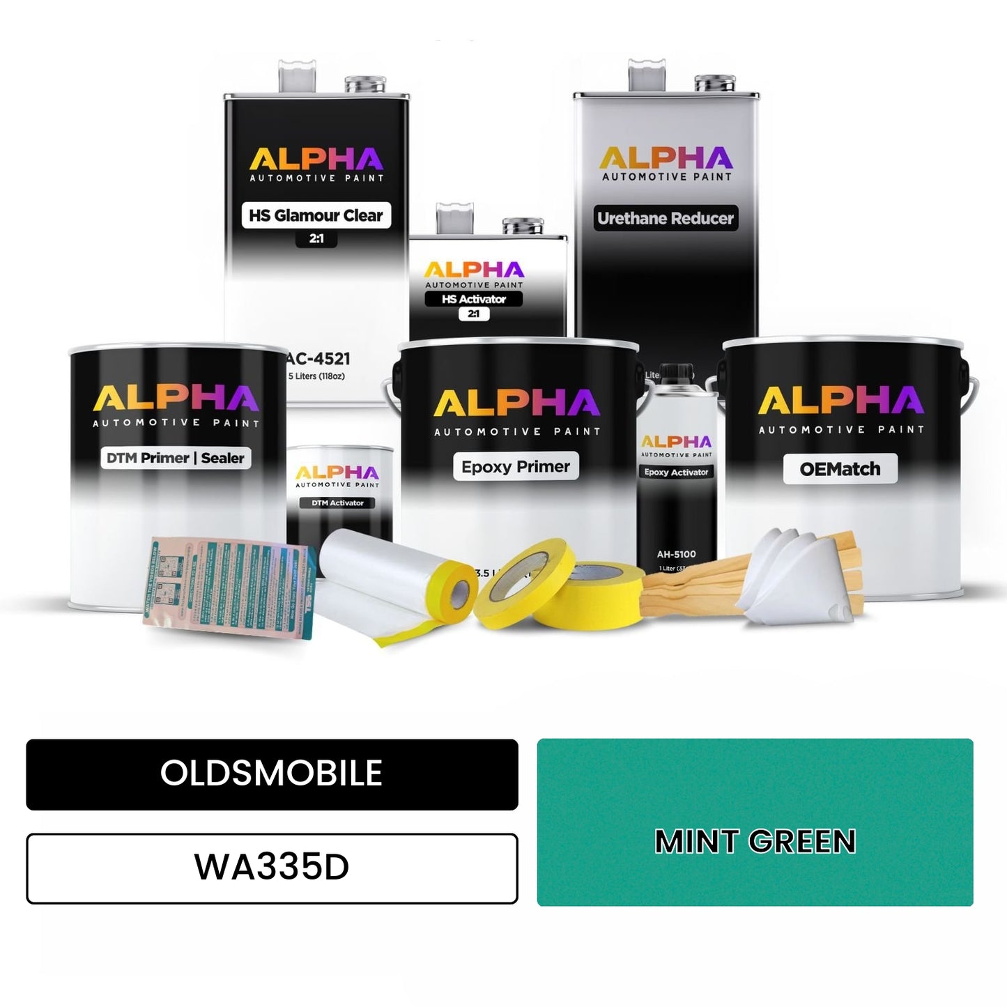 OLDSMOBILE MINT GREEN WA335D OEMatch Vehicle Paint Kit