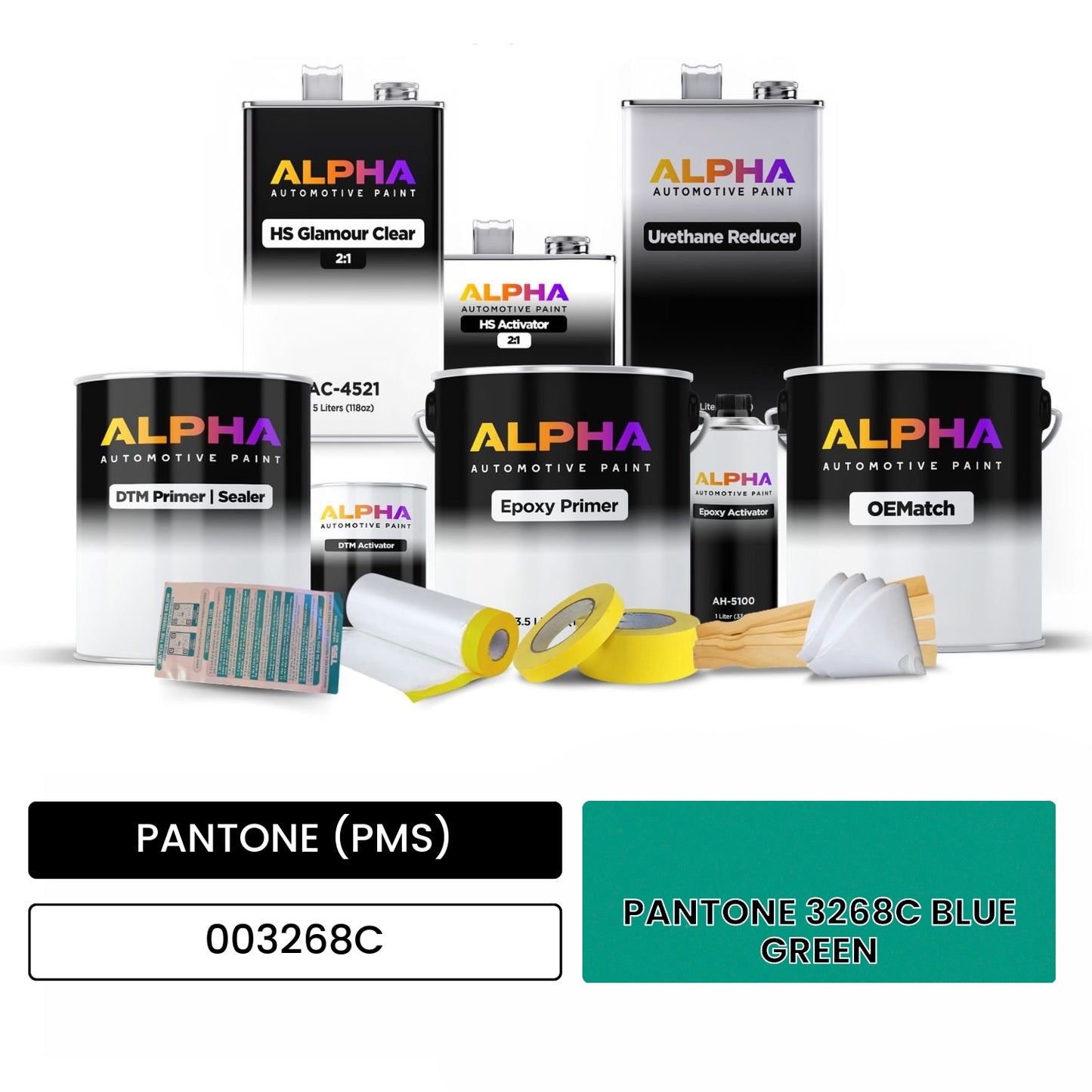 PANTONE (PMS) PANTONE 3268C BLUE GREEN 003268C OEMatch Vehicle Paint Kit