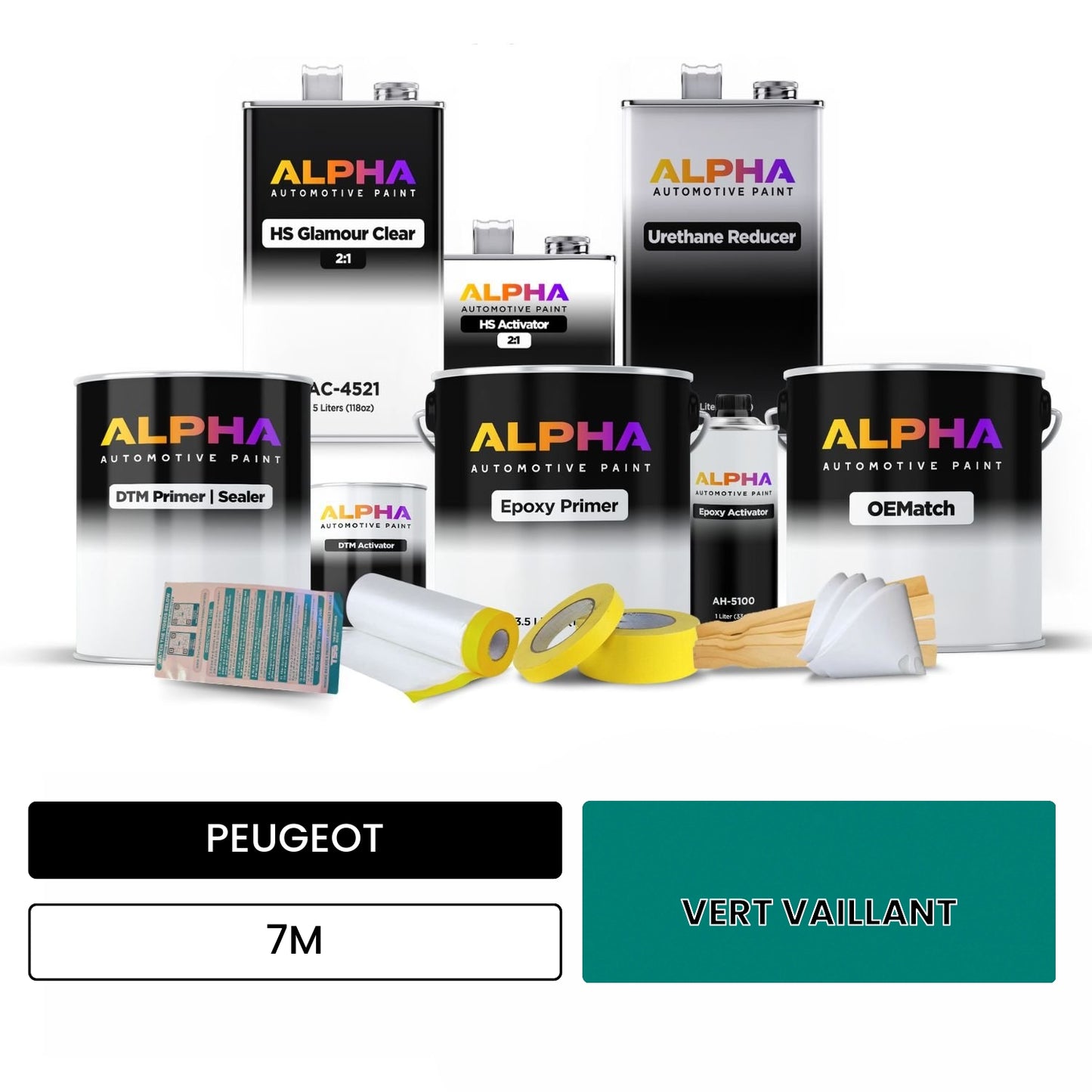 PEUGEOT VERT VAILLANT 7M OEMatch Vehicle Paint Kit