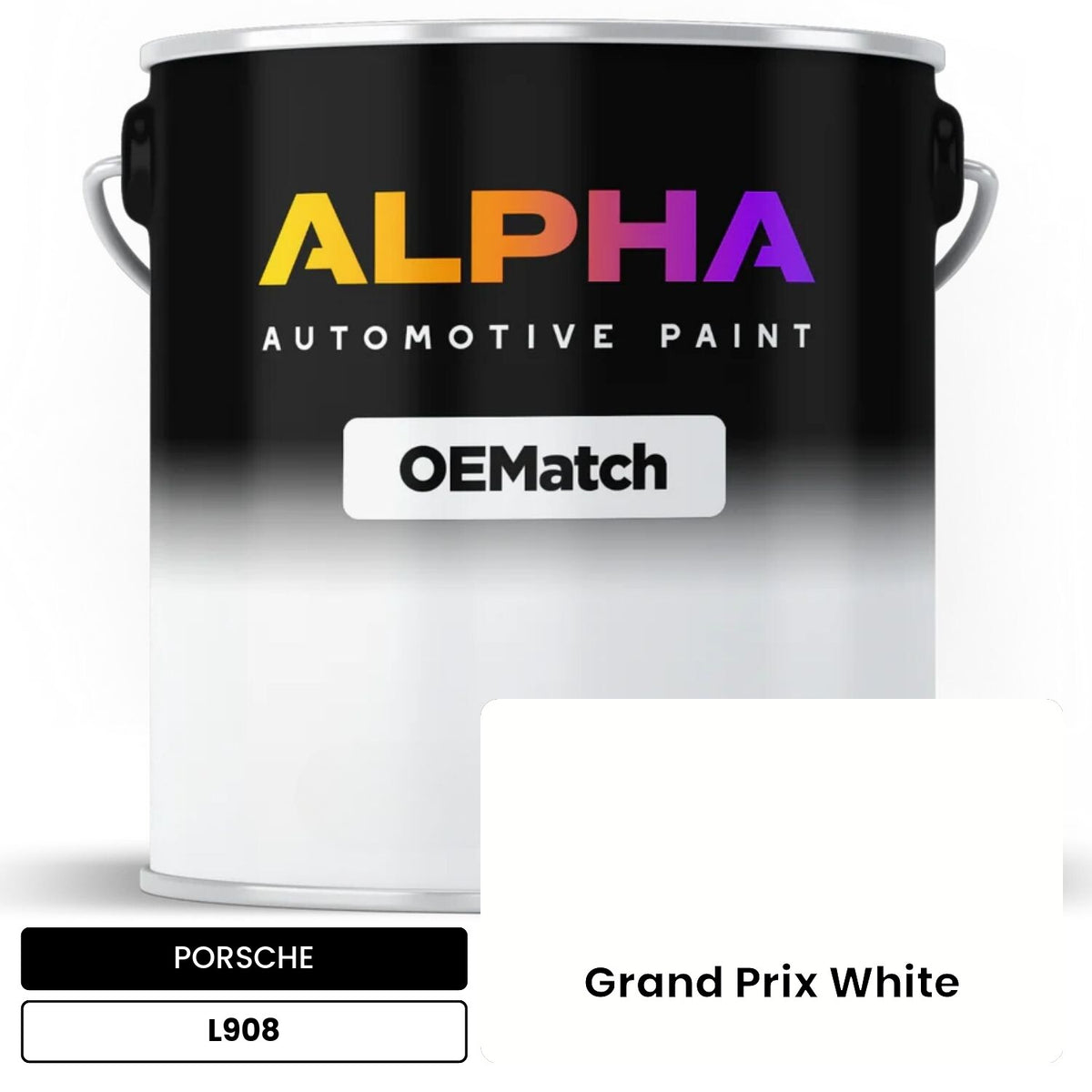 PORSCHE Grand Prix White L908 OEMatch Basecoat