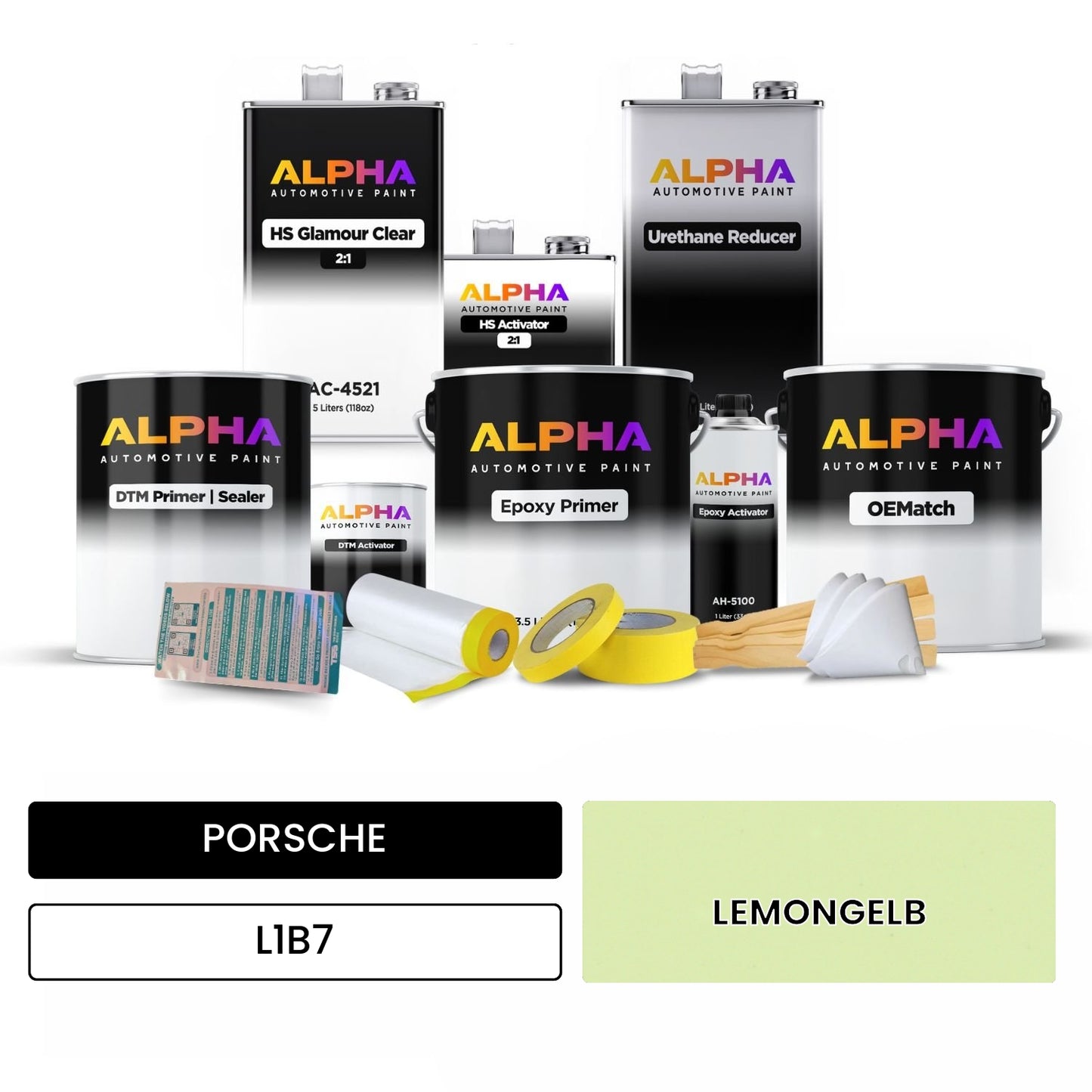 PORSCHE Lemon Yellow L1B7 OEMatch Vehicle Paint Kit