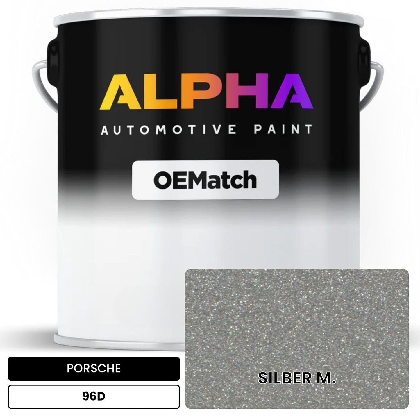 PORSCHE Silver Metallic 96D OEMatch Basecoat