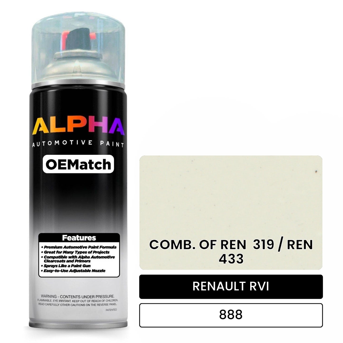 RENAULT RVI COMB. OF REN 319 / REN 433 888 OEMatch Spraycan