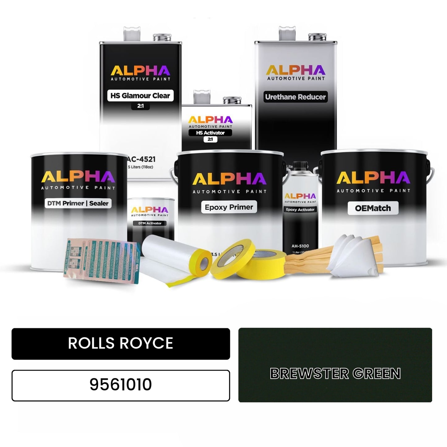 ROLLS ROYCE BREWSTER GREEN 9561010 OEMatch Vehicle Paint Kit