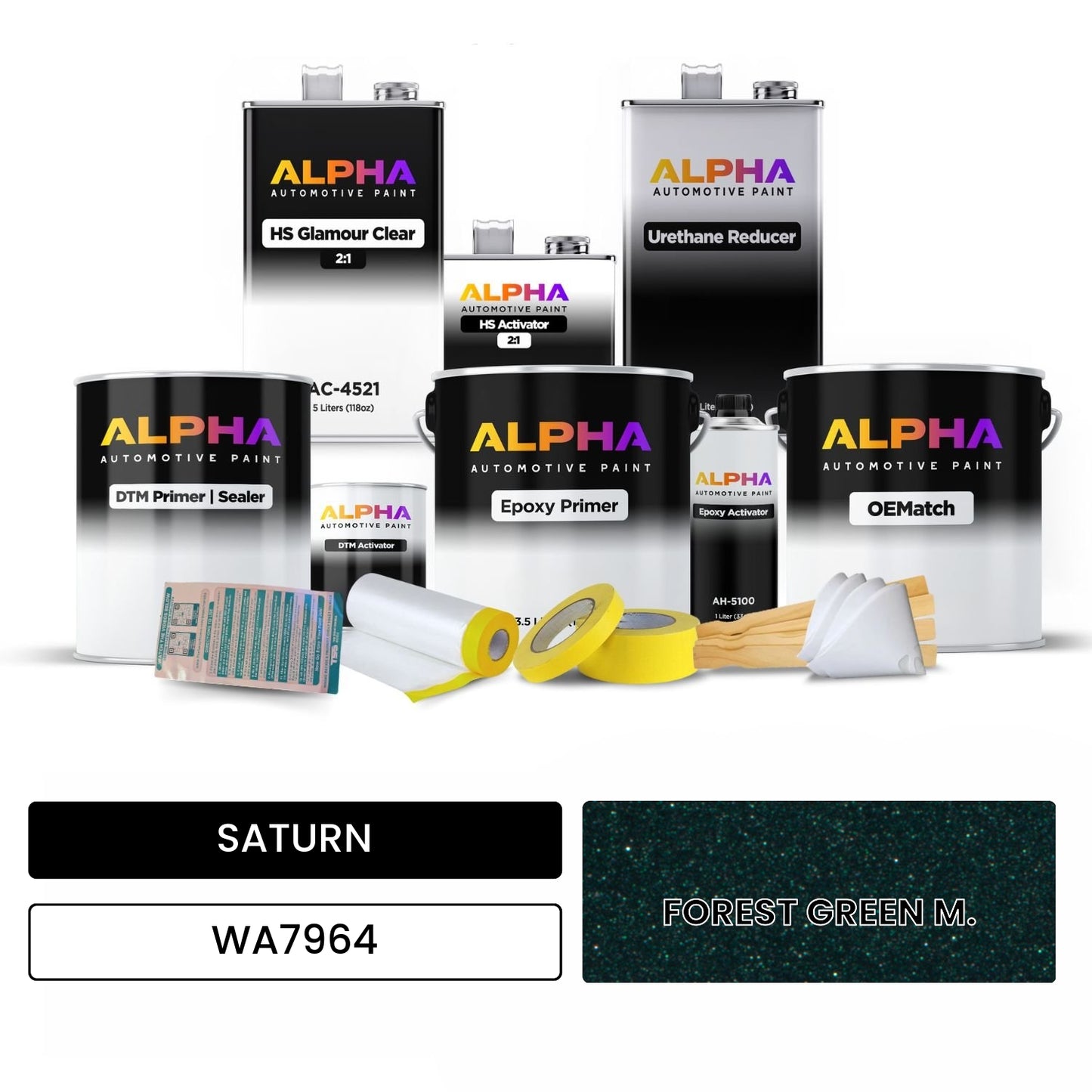 SATURN FOREST GREEN M. WA7964 OEMatch Vehicle Paint Kit