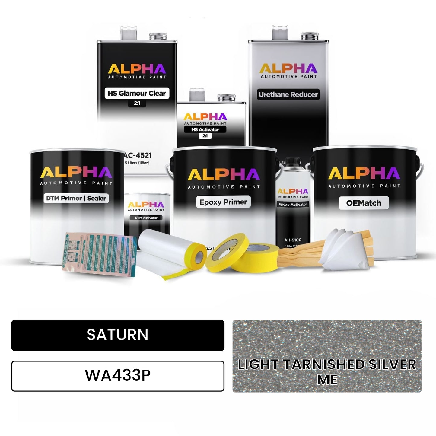 SATURN LIGHT TARNISHED SILVER ME WA433P OEMatch Vehicle Paint Kit