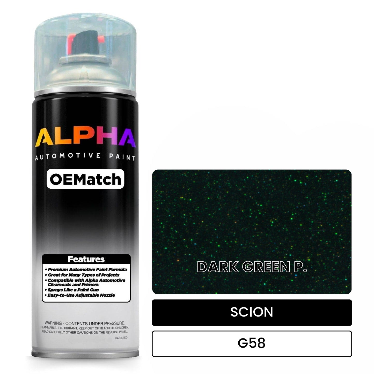 SCION DARK GREEN P. G58 OEMatch Spraycan