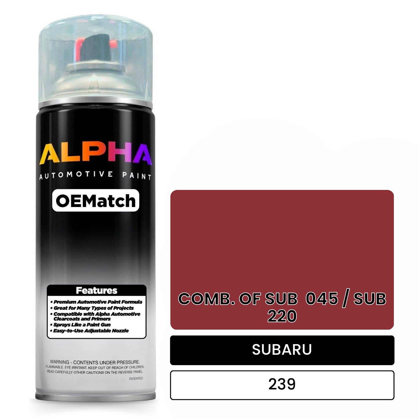SUBARU COMB. OF SUB 045 / SUB 220 239 OEMatch Spraycan