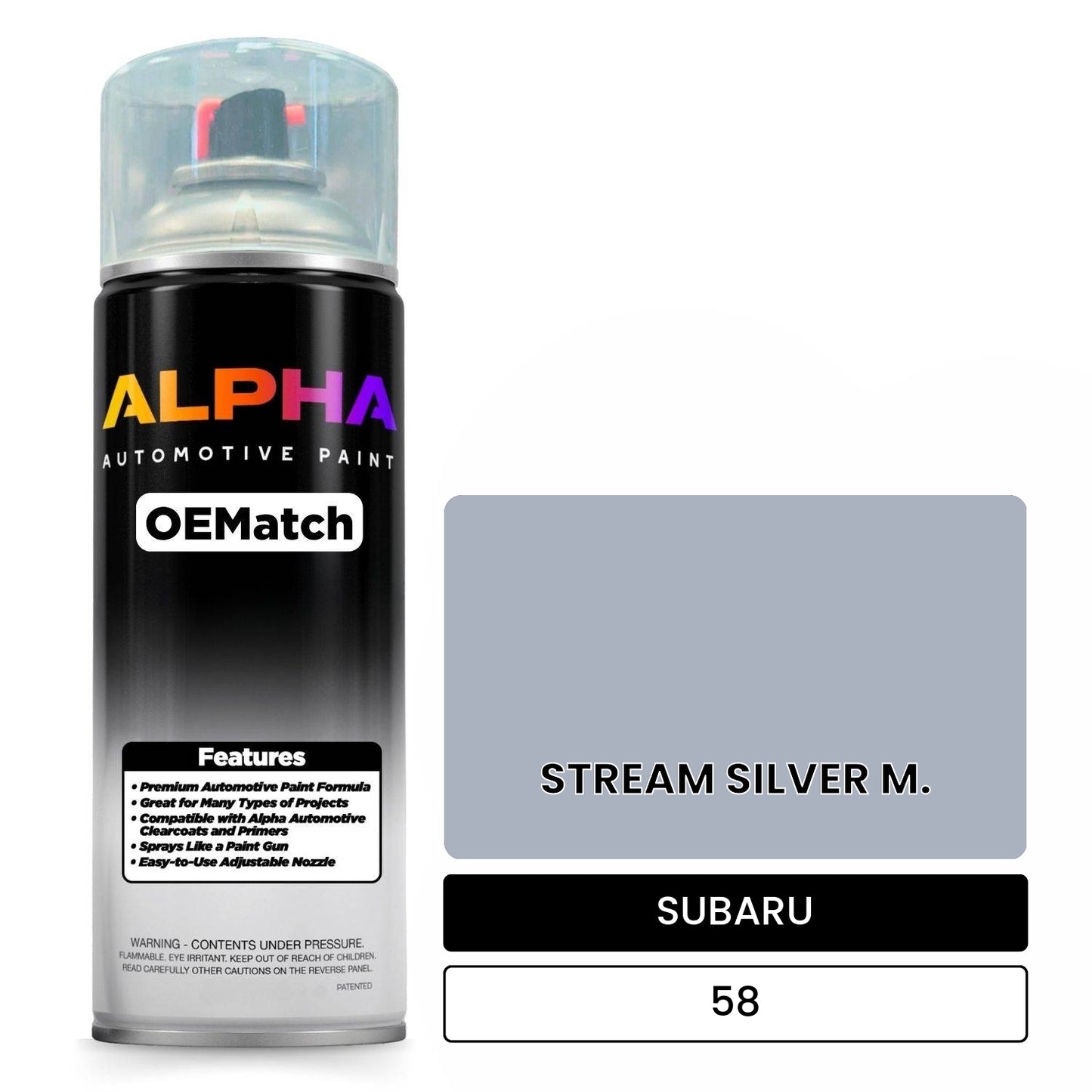 SUBARU STREAM SILVER M. 58 OEMatch Spraycan