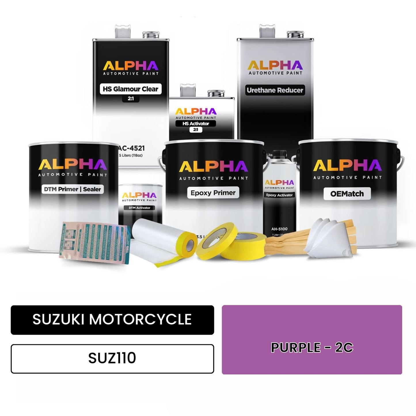 SUZUKI MOTORCYCLE PURPLE - 2C SUZ110 OEMatch Vehicle Paint Kit
