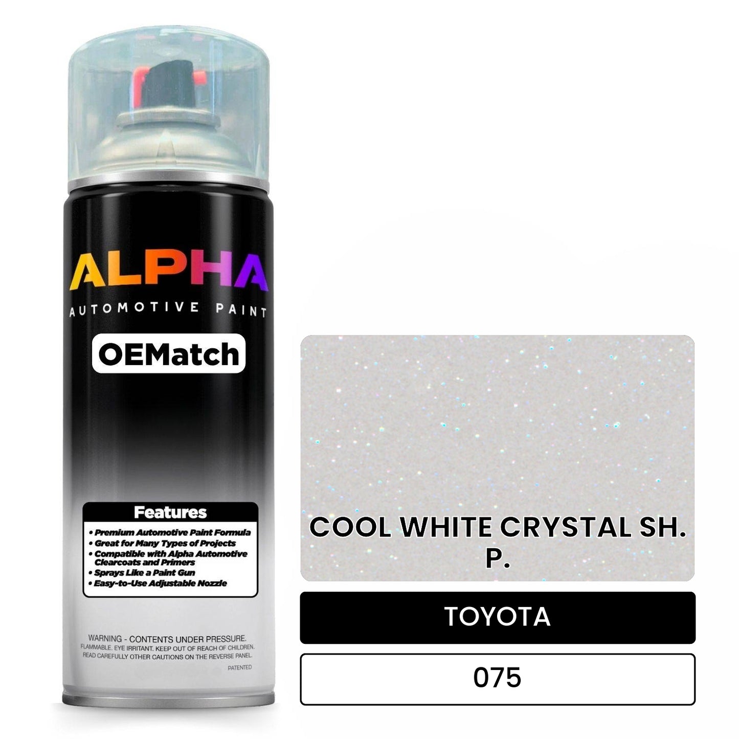 TOYOTA COOL WHITE CRYSTAL SH. P. 075 OEMatch Spraycan