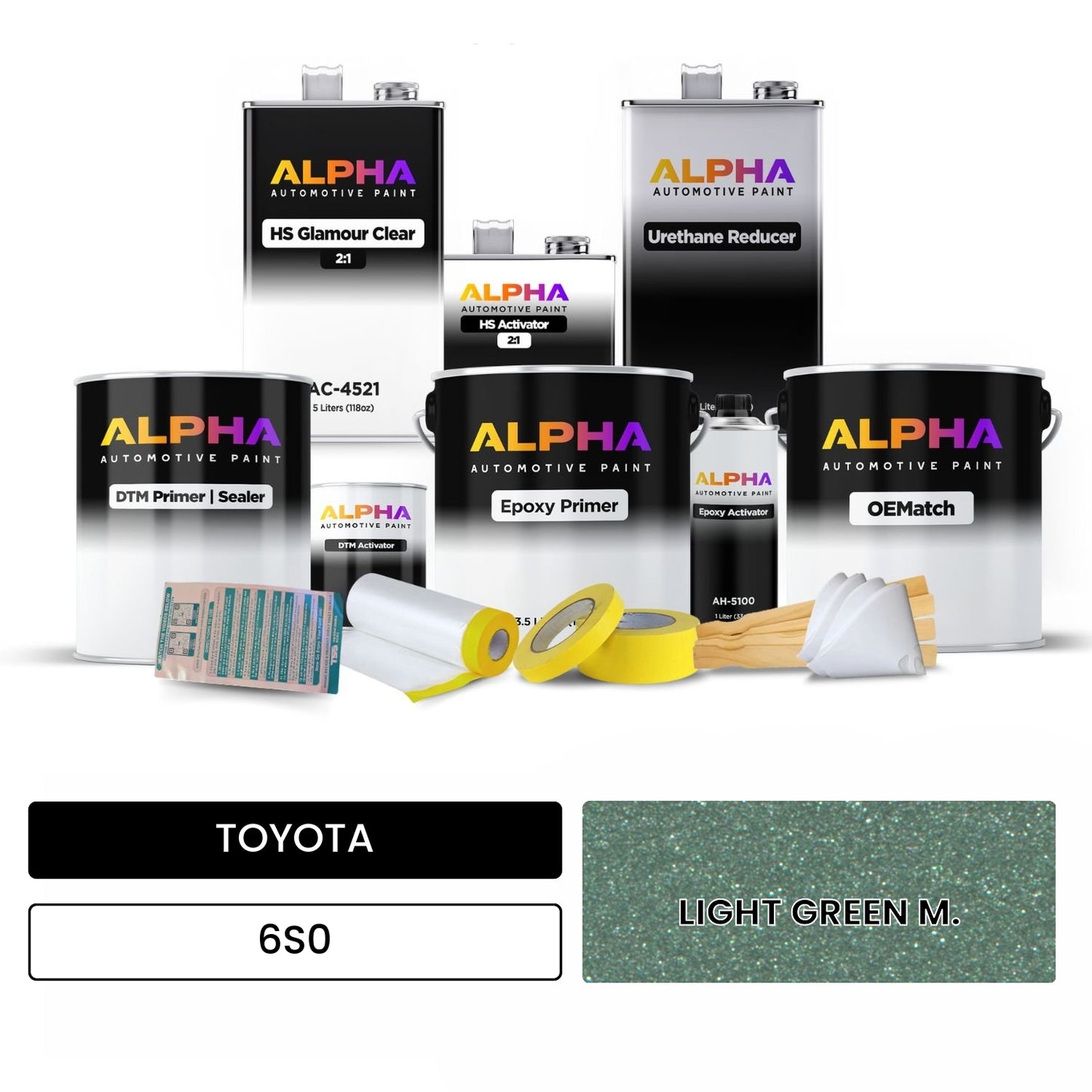 TOYOTA LIGHT GREEN M. 6S0 OEMatch Vehicle Paint Kit