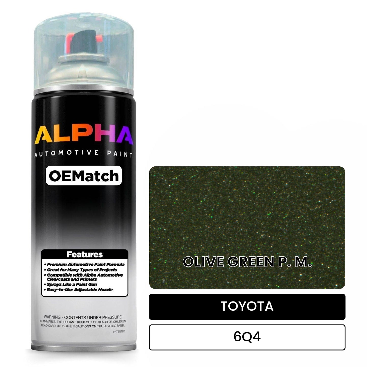 TOYOTA OLIVE GREEN P. M. 6Q4 OEMatch Spraycan