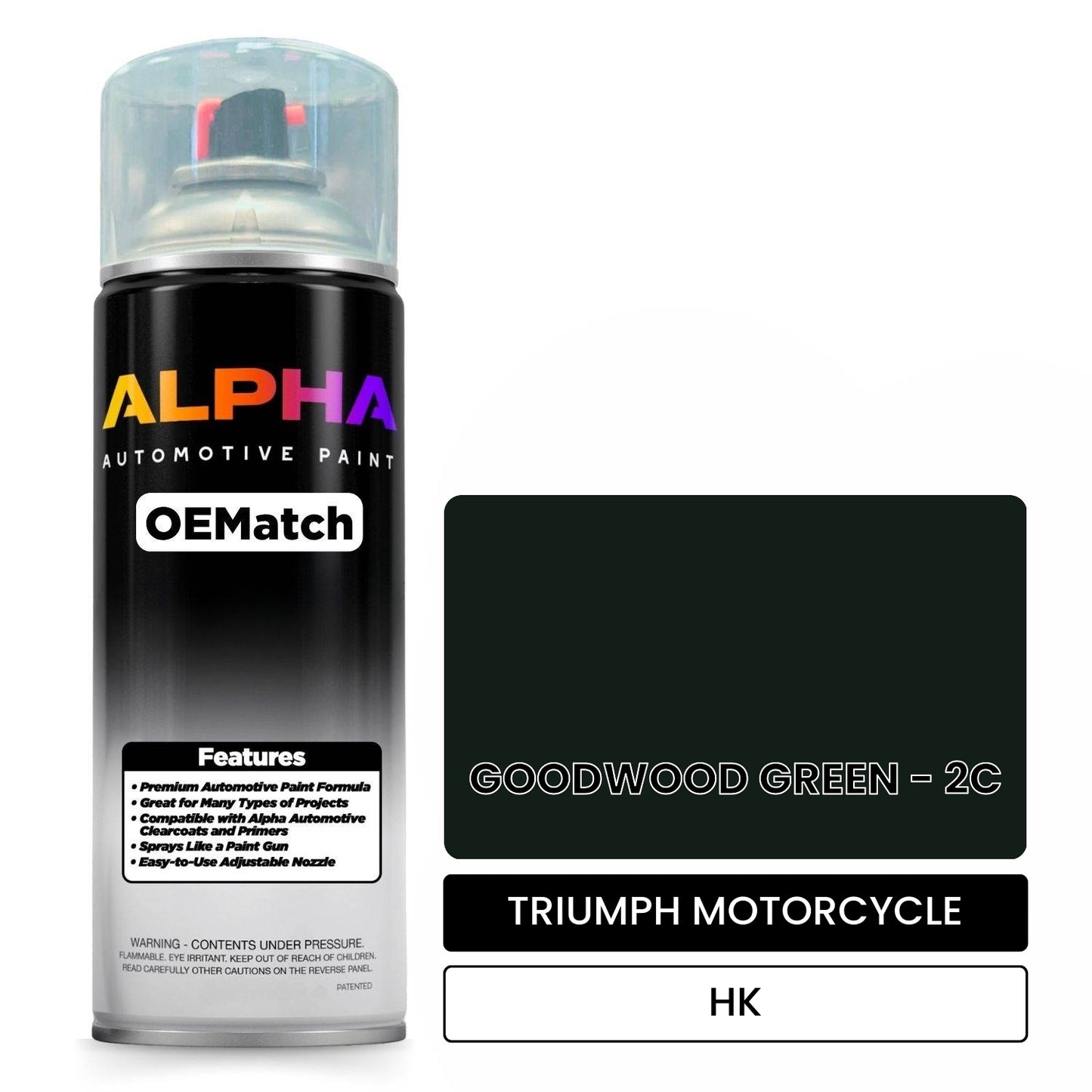 TRIUMPH MOTORCYCLE GOODWOOD GREEN - 2C HK OEMatch Spraycan