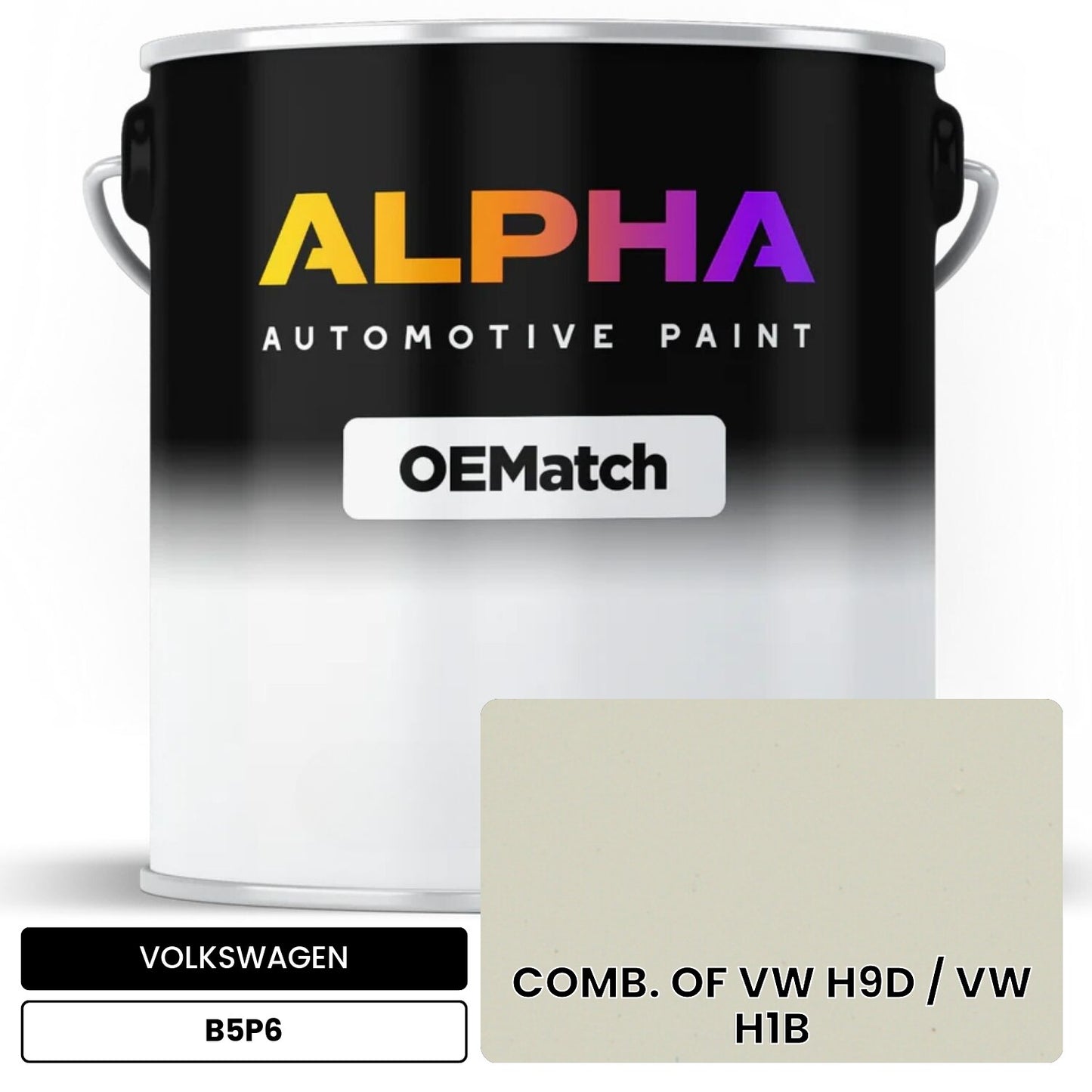VOLKSWAGEN Black / White B5P6 OEMatch Basecoat