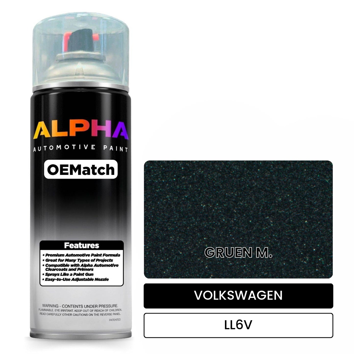 VOLKSWAGEN Nil Green Metallic LL6V OEMatch Spraycan