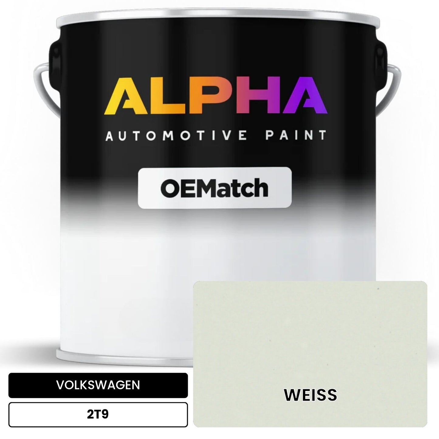 VOLKSWAGEN White 2T9 OEMatch Basecoat