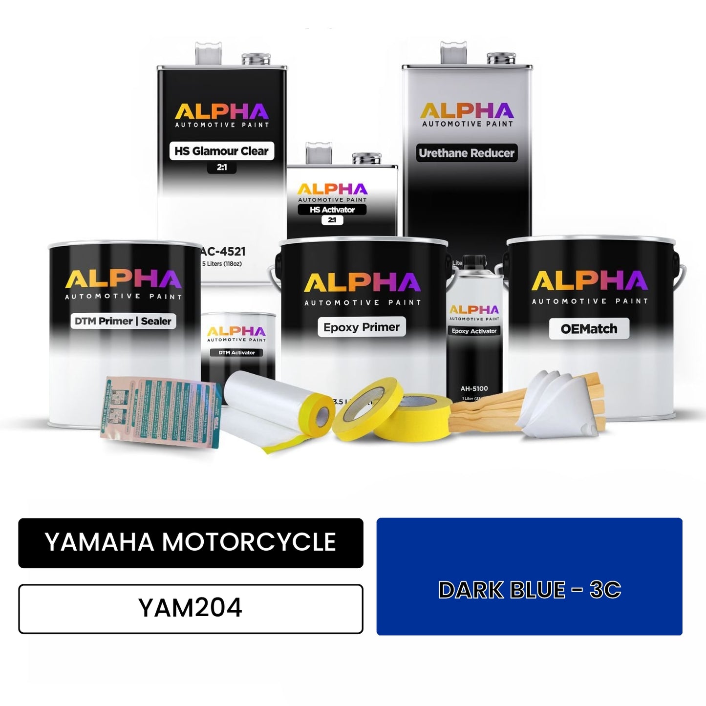 YAMAHA MOTORCYCLE DARK BLUE - 3C YAM204 OEMatch Vehicle Paint Kit