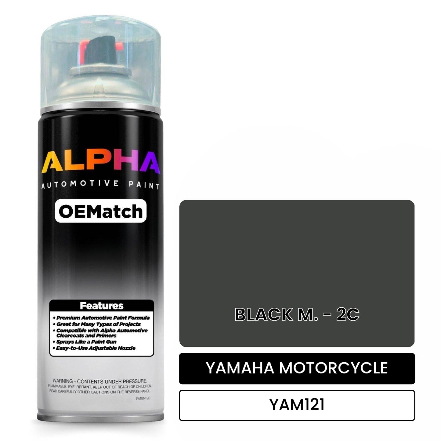 YAMAHA MOTORCYCLE BLACK M. - 2C YAM121 OEMatch Spraycan