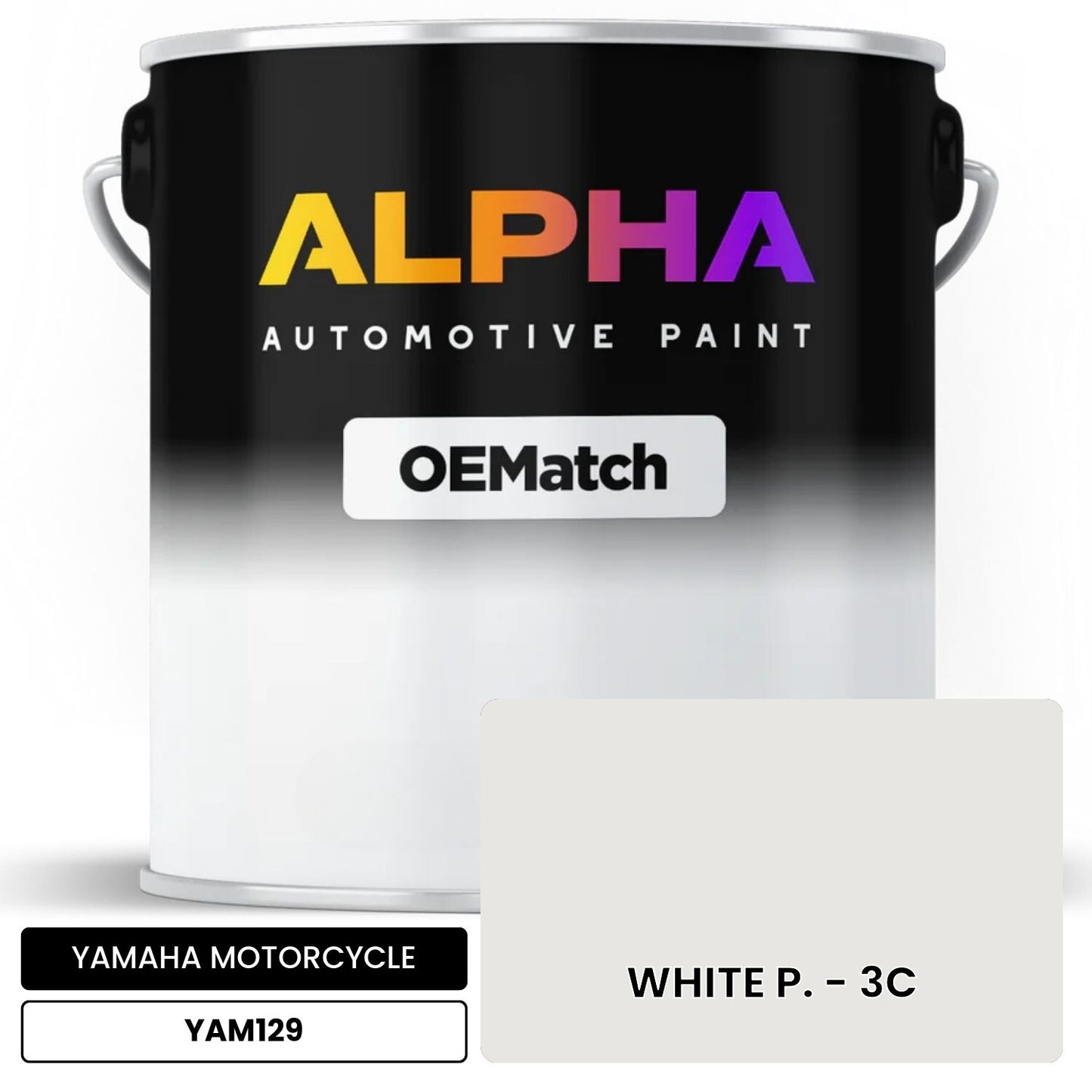 YAMAHA MOTORCYCLE WHITE P. - 3C YAM129 OEMatch Basecoat
