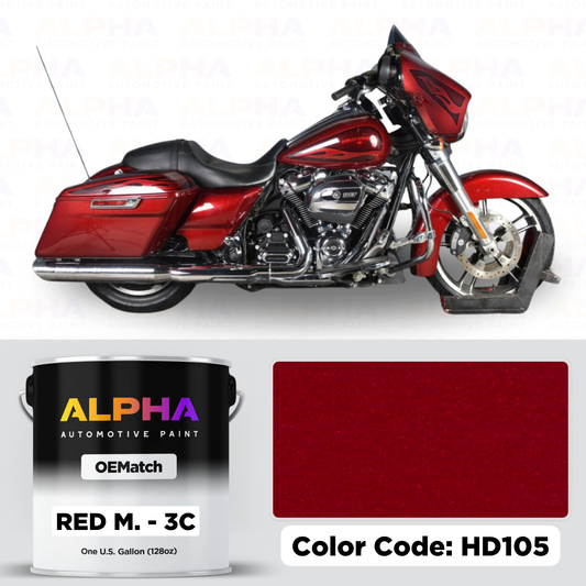 Harley-Davidson Red Metallic 3C HD105 | OEMatch Basecoat