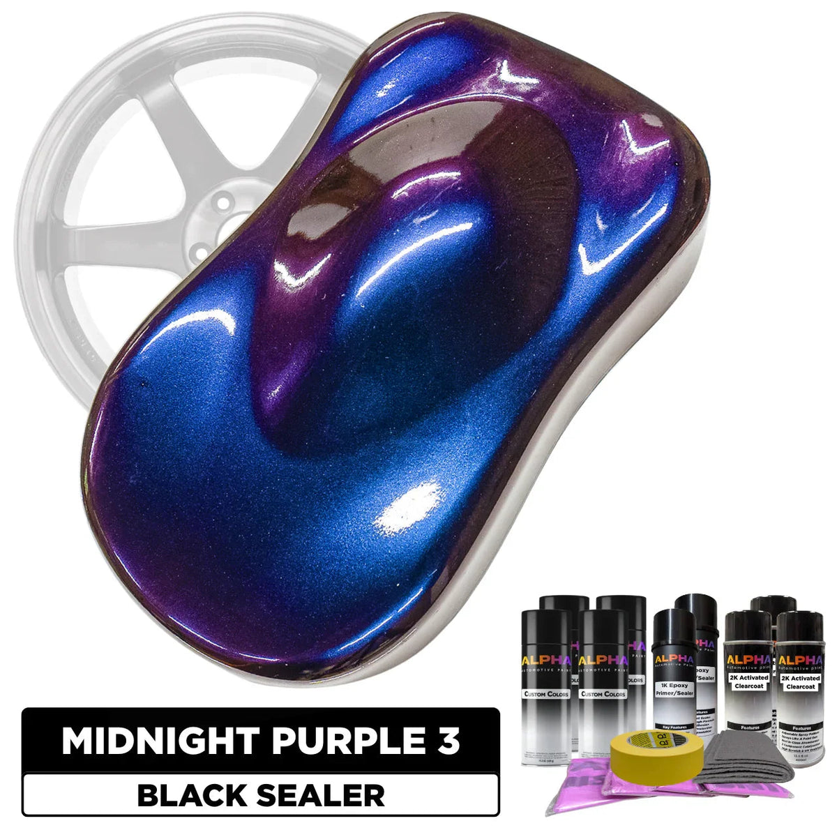 Midnight Purple 3 Alpha Custom Color Wheel Paint Kit