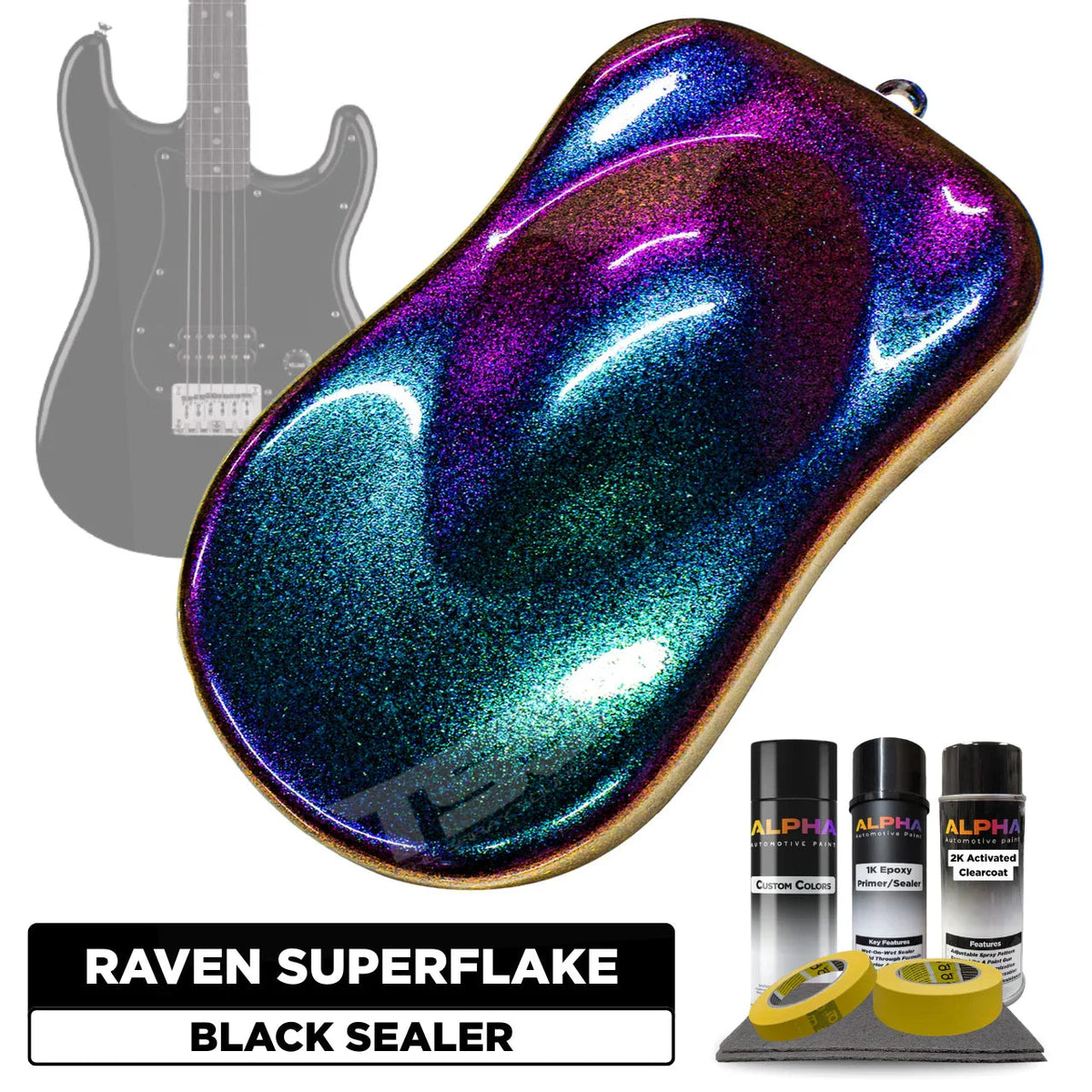 Raven Superflake Guitar Paint Kit