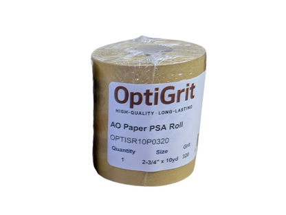 OptiGrit PSA Roll Sandpaper - 320 Grit Aluminum Oxide 2-3/4" x 10 yards