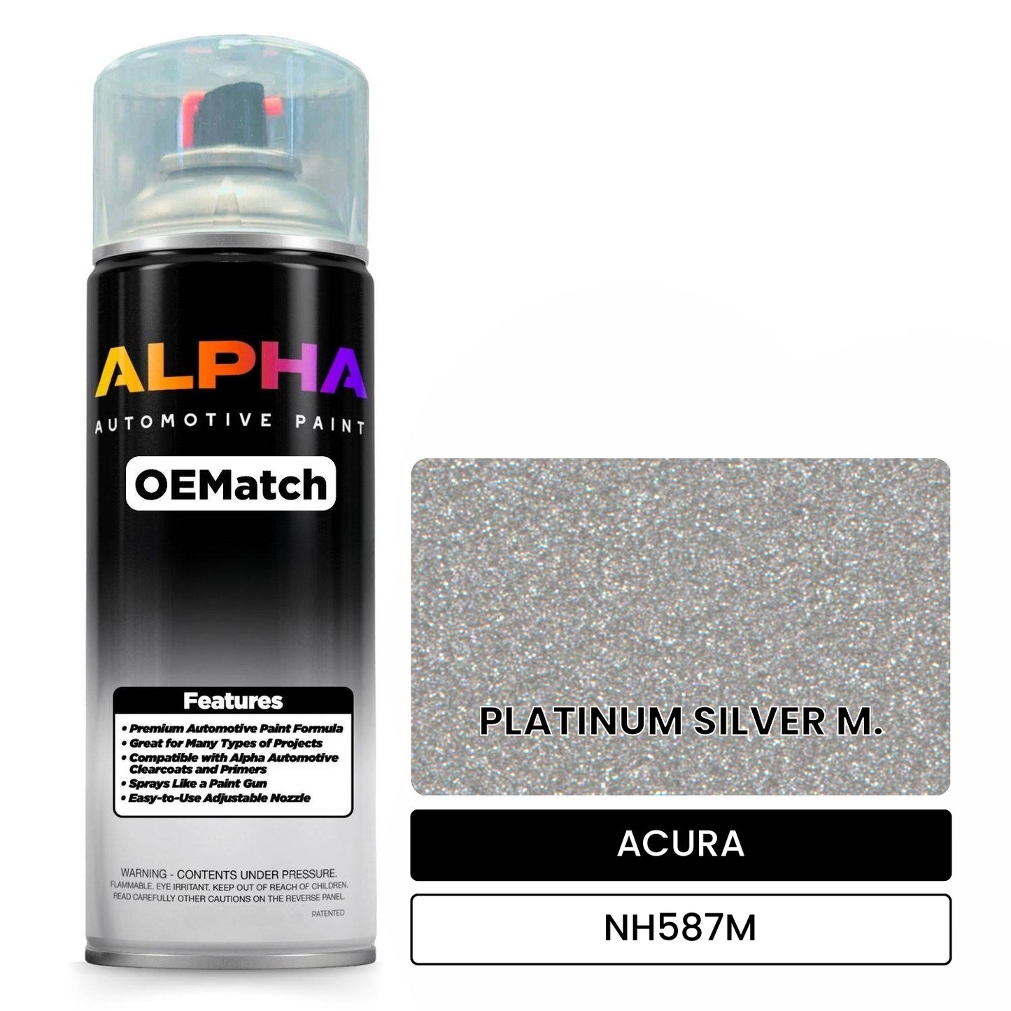 ACURA PLATINUM SILVER M. NH587M OEMatch Spraycan