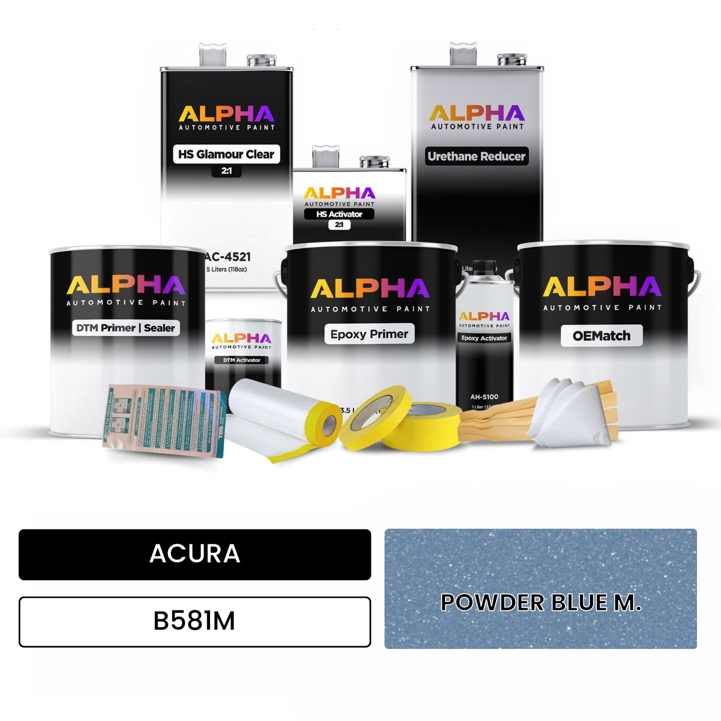 ACURA POWDER BLUE M. B581M OEMatch Vehicle Paint Kit