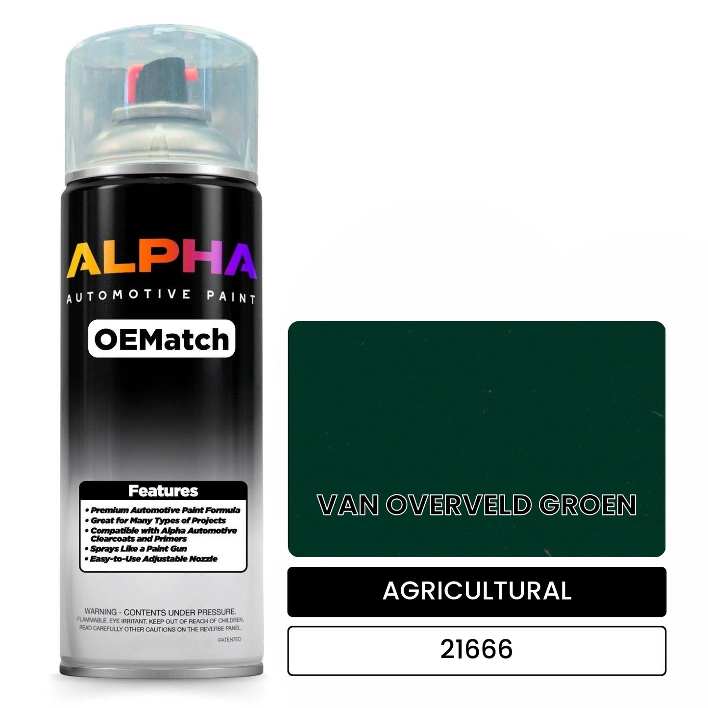 AGRICULTURAL VAN OVERVELD GROEN 21666 OEMatch Spraycan