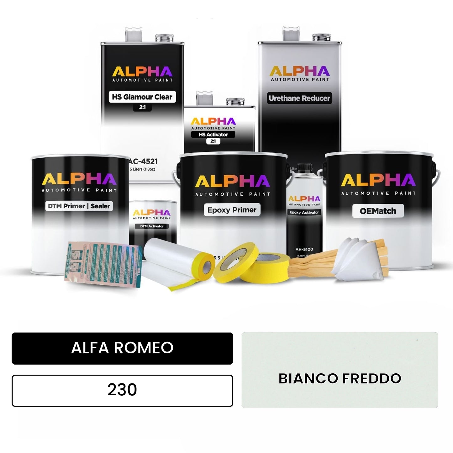 ALFA ROMEO BIANCO FREDDO 230 OEMatch Vehicle Paint Kit