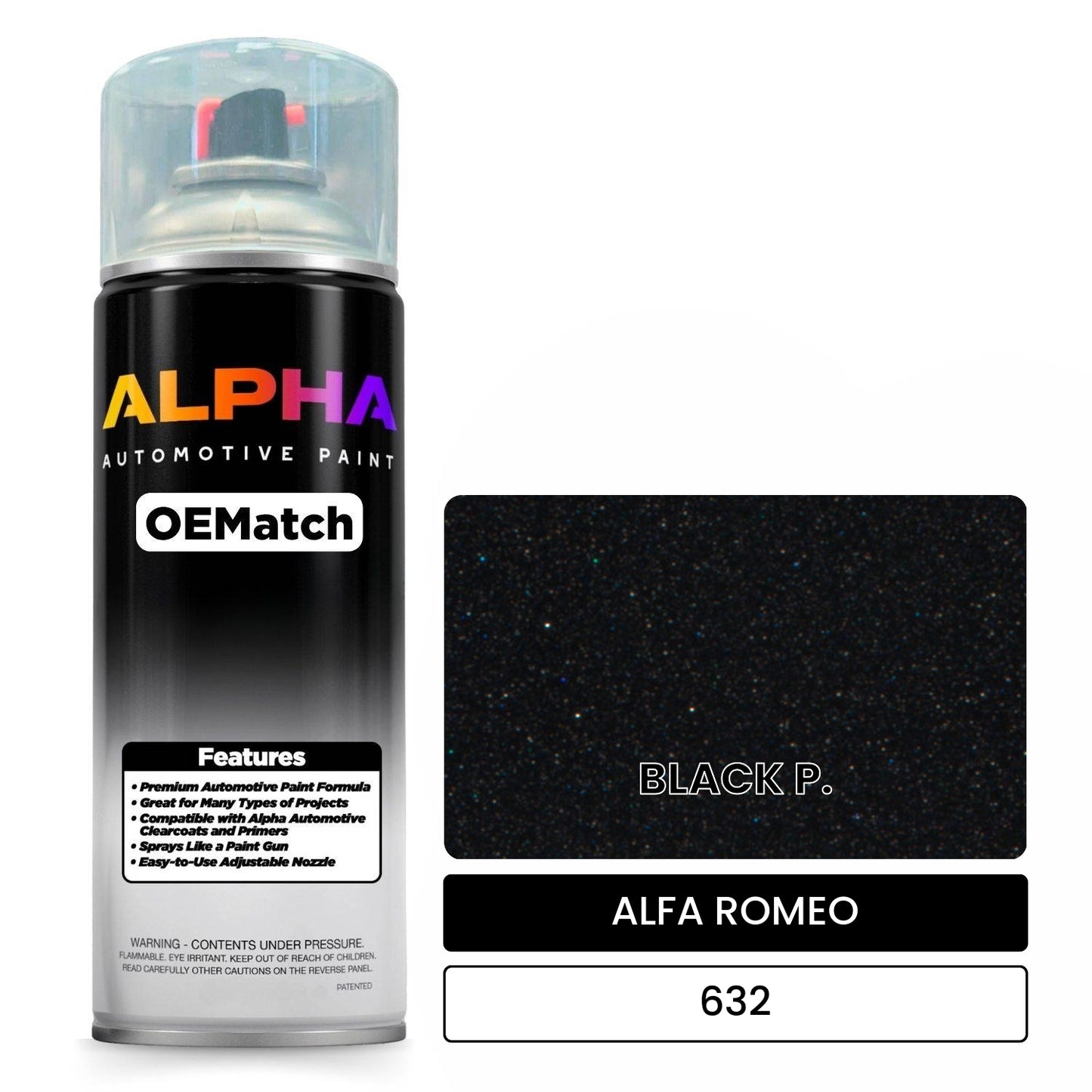 ALFA ROMEO BLACK P. 632 OEMatch Spraycan
