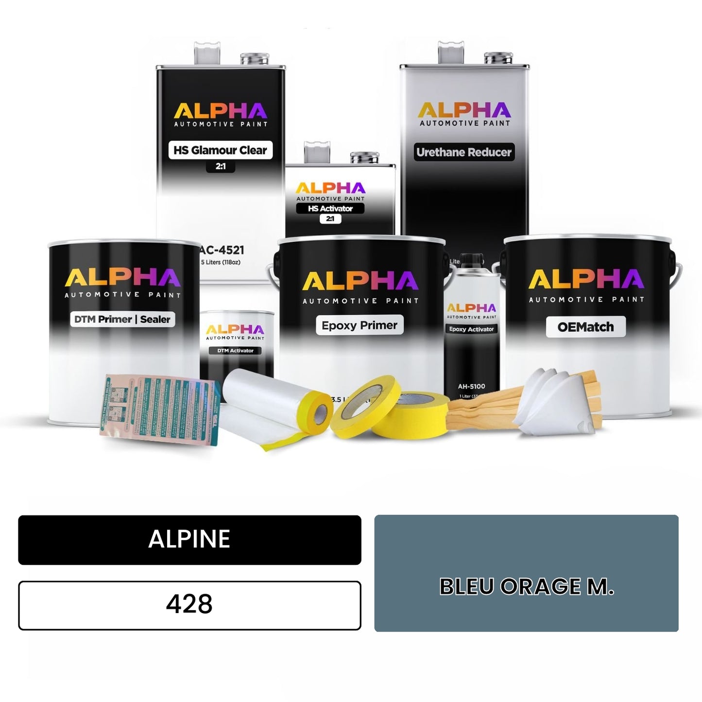 ALPINE BLEU ORAGE M. 428 OEMatch Vehicle Paint Kit