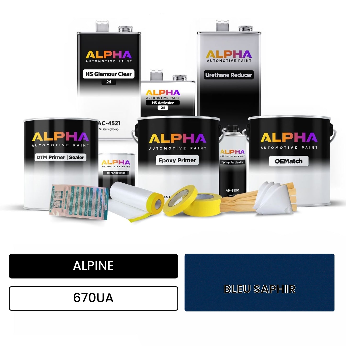 ALPINE BLEU SAPHIR 670UA OEMatch Vehicle Paint Kit