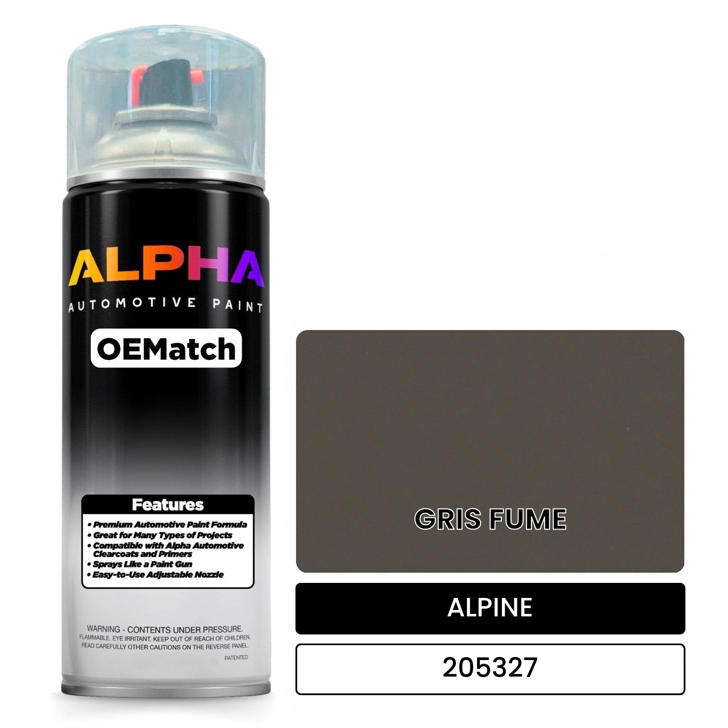 ALPINE GRIS FUME 205327 OEMatch Spraycan