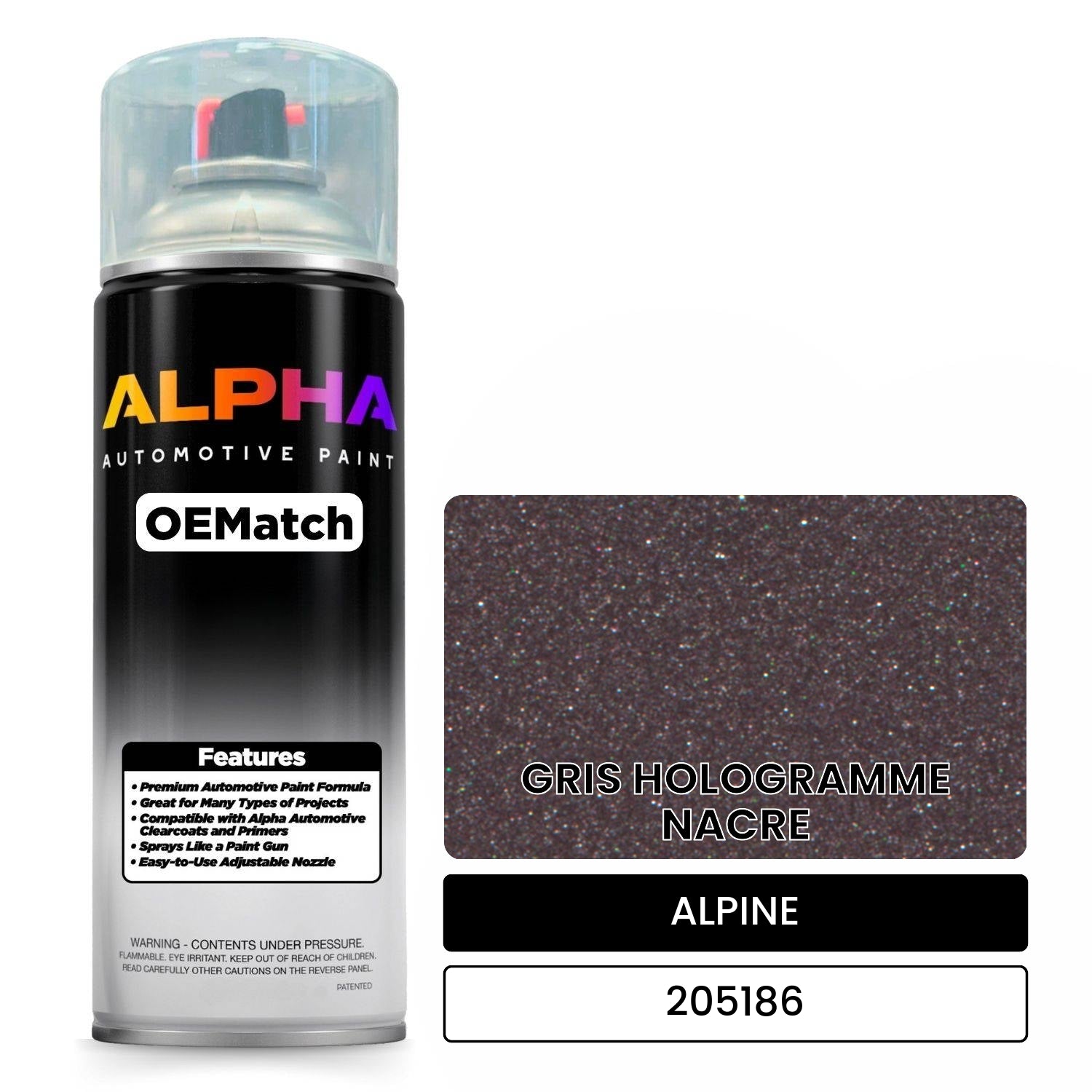 ALPINE GRIS HOLOGRAMME NACRE 205186 OEMatch Spraycan