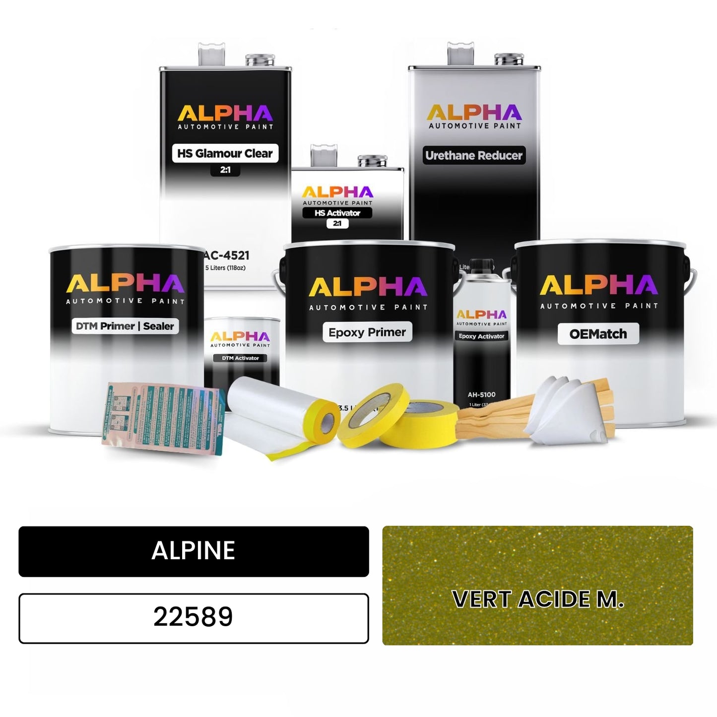 ALPINE VERT ACIDE M. 22589 OEMatch Vehicle Paint Kit