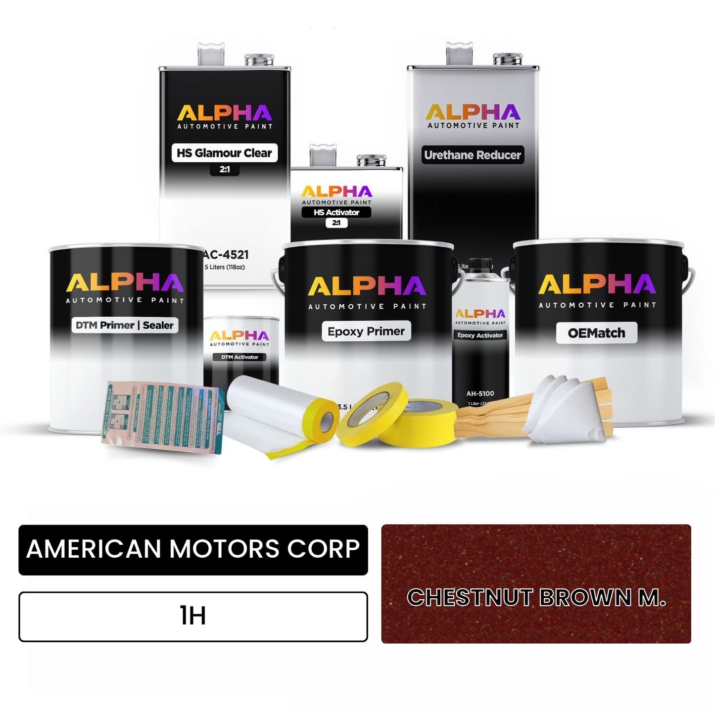 AMERICAN MOTORS CORP CHESTNUT BROWN M. 1H OEMatch Vehicle Paint Kit