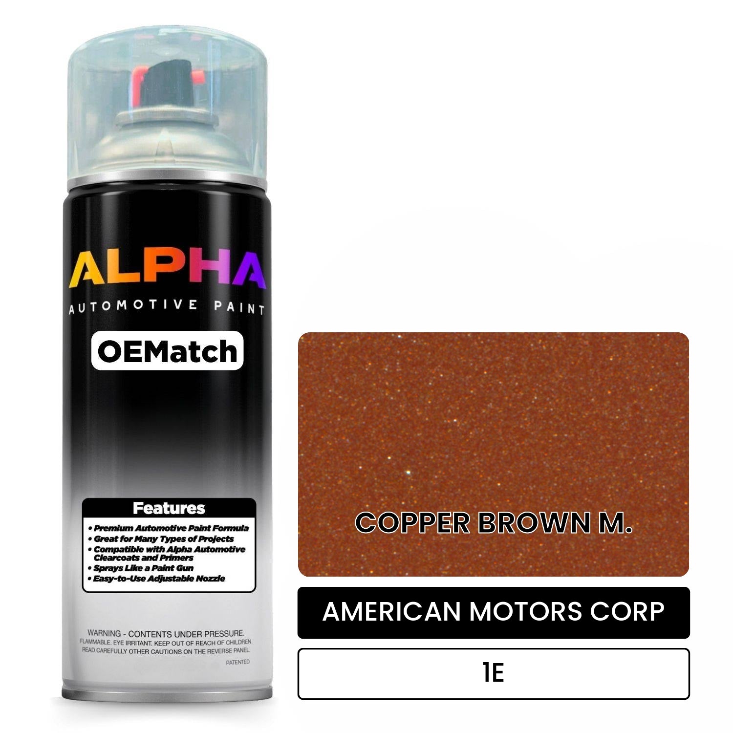 AMERICAN MOTORS CORP COPPER BROWN M. 1E OEMatch Spraycan
