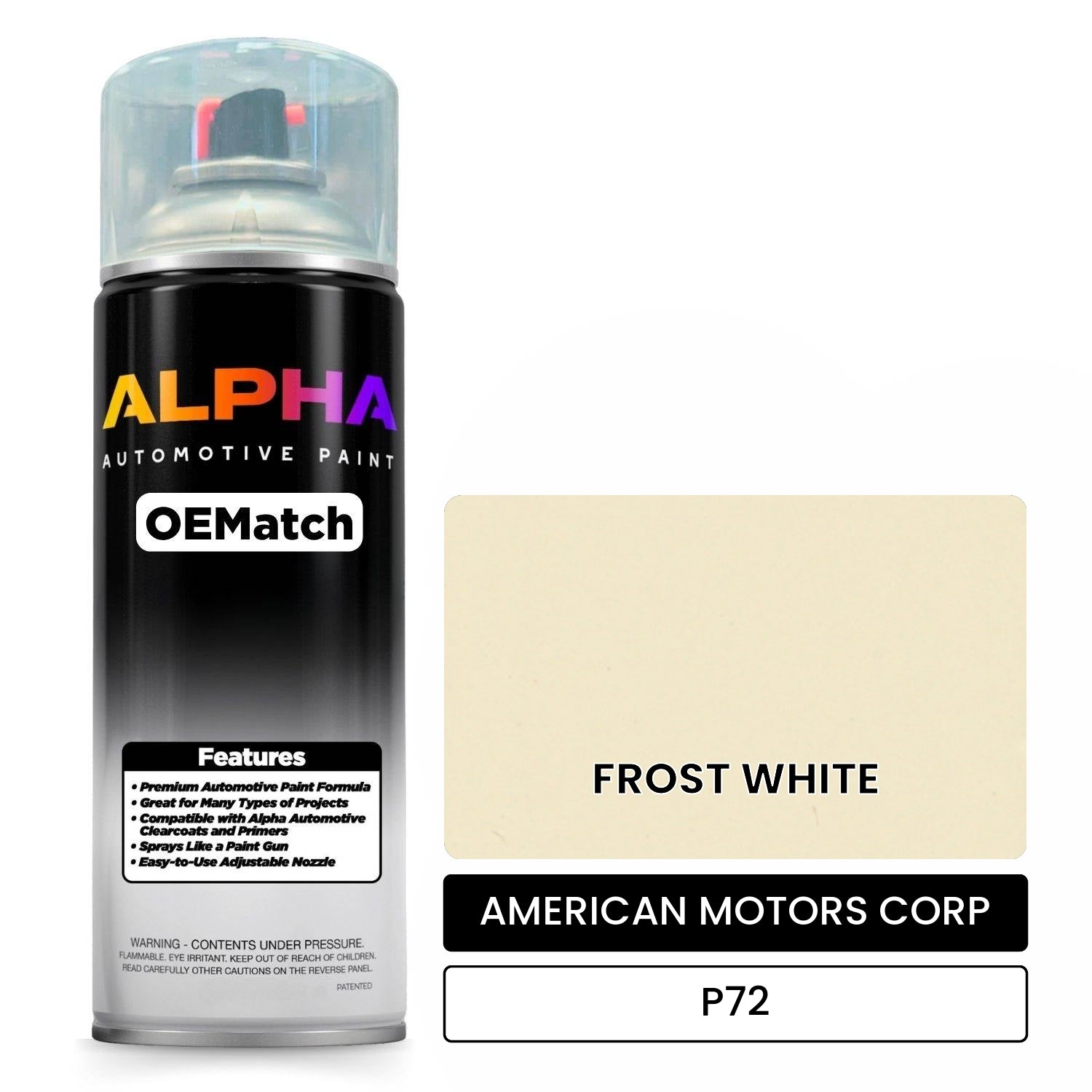 AMERICAN MOTORS CORP FROST WHITE P72 OEMatch Spraycan