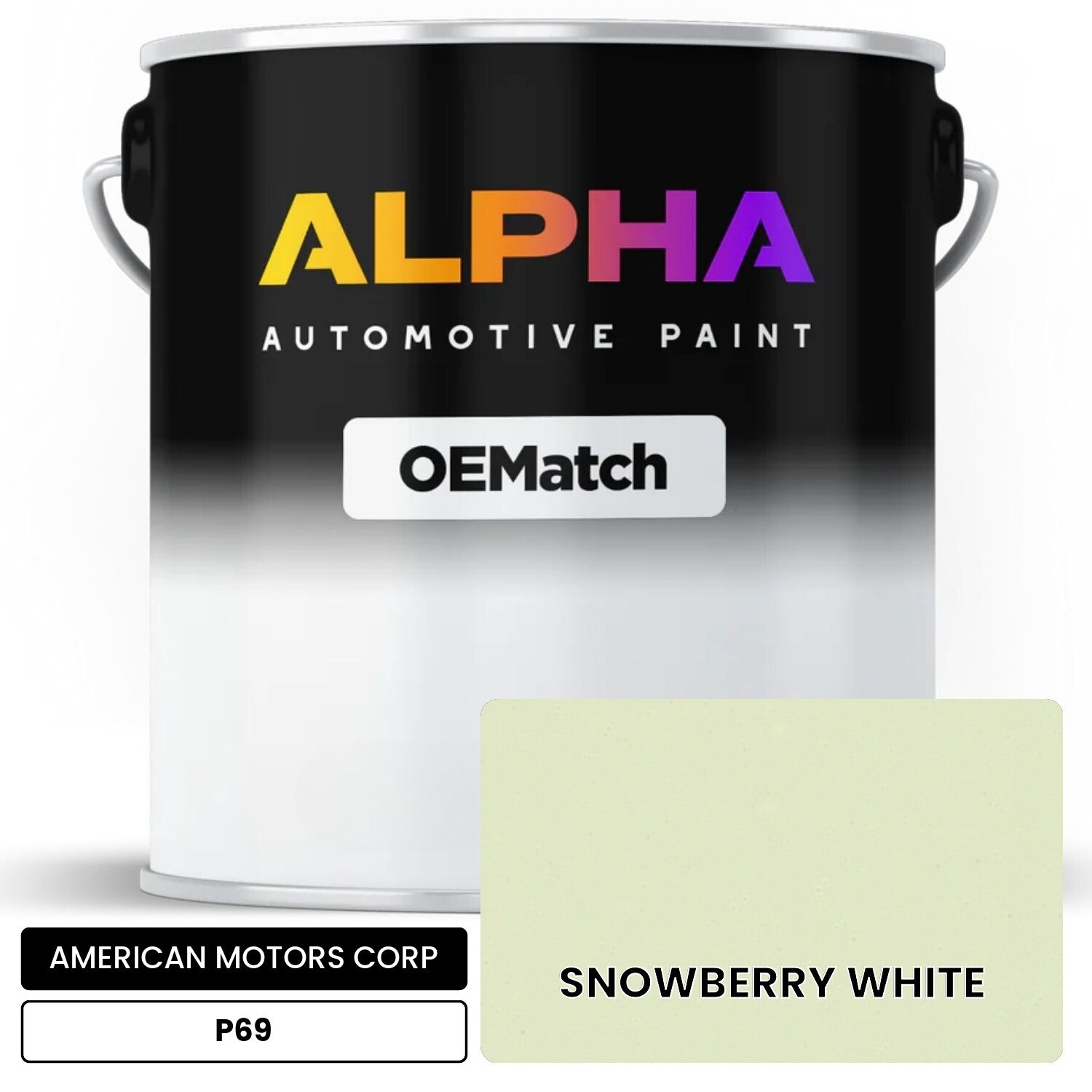 AMERICAN MOTORS CORP SNOWBERRY WHITE P69 OEMatch Basecoat