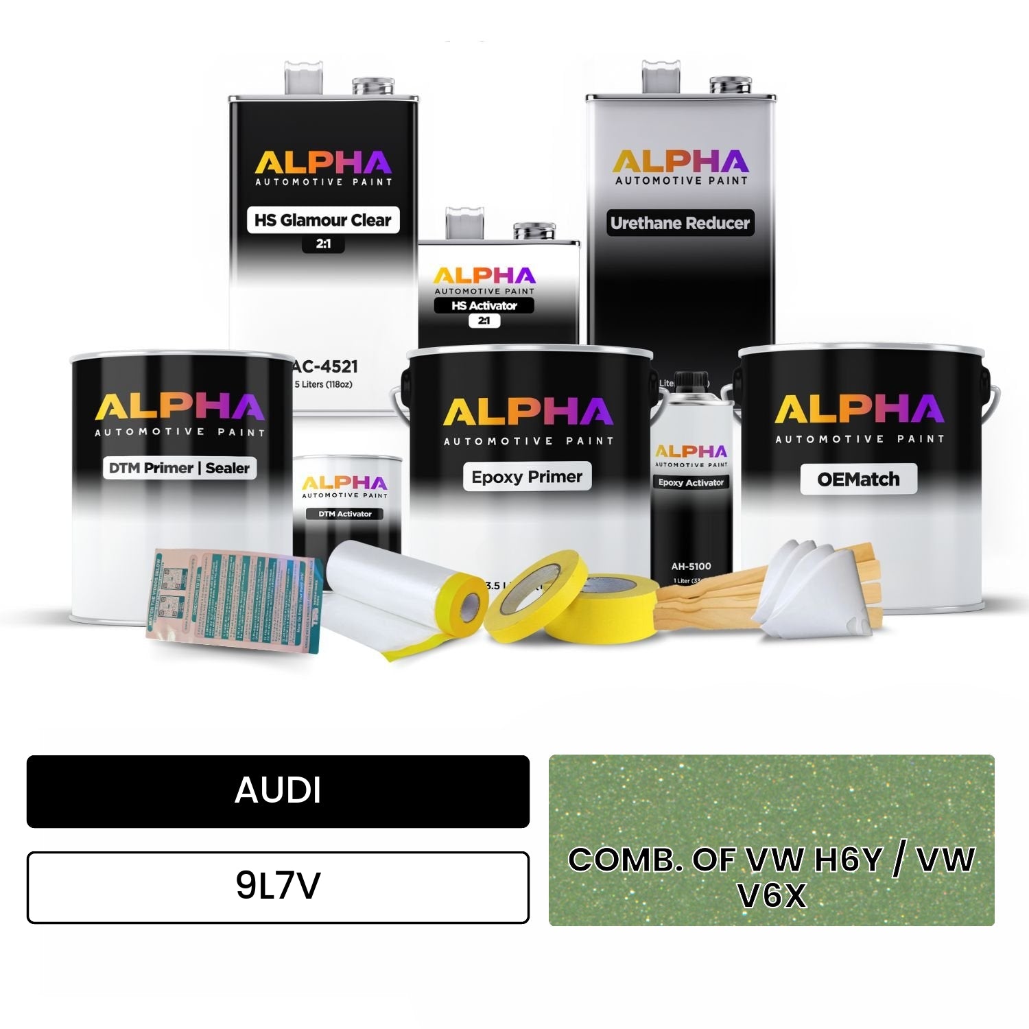 AUDI Black / Silver 9L7V OEMatch Vehicle Paint Kit