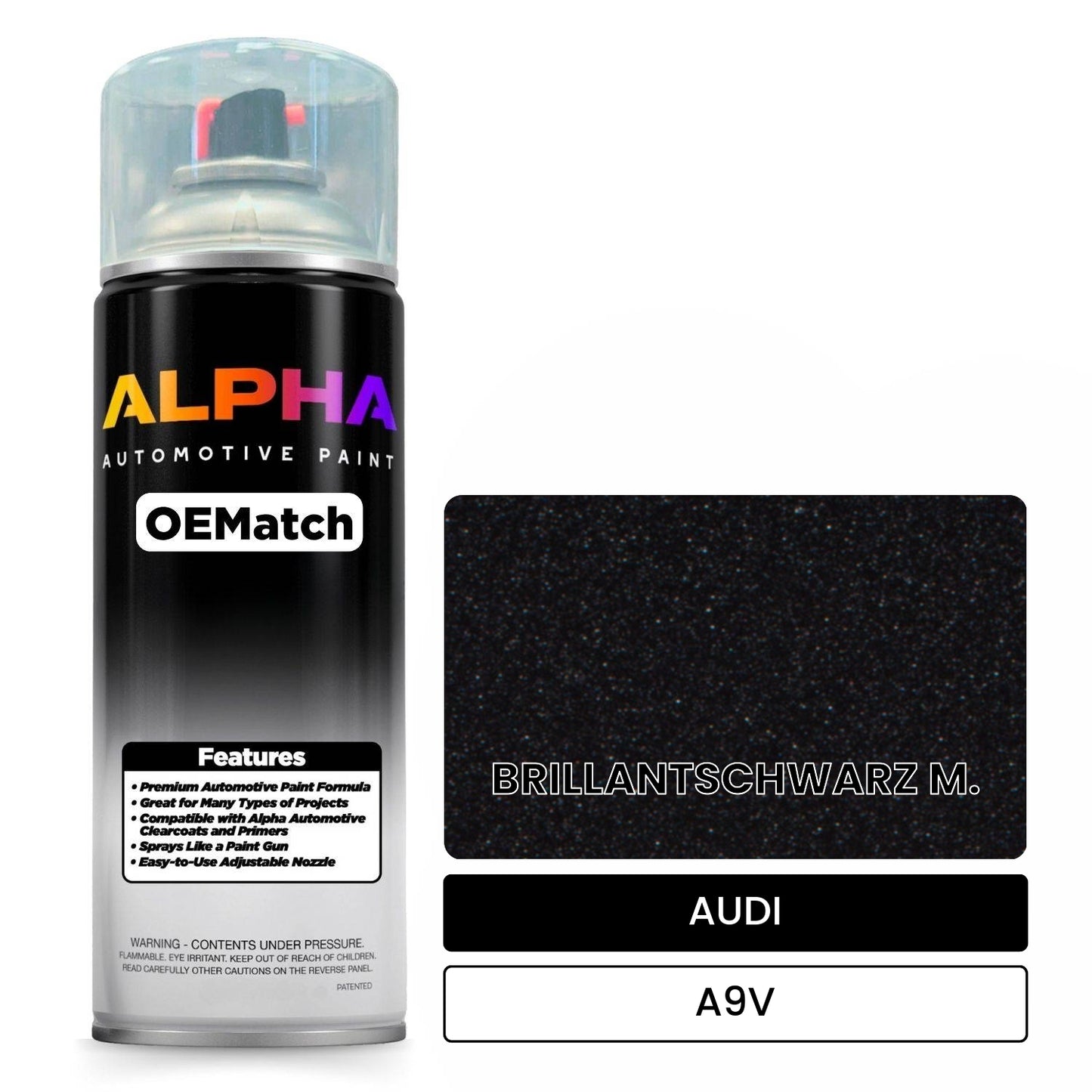 AUDI Brilliant Black Metallic A9V OEMatch Spraycan