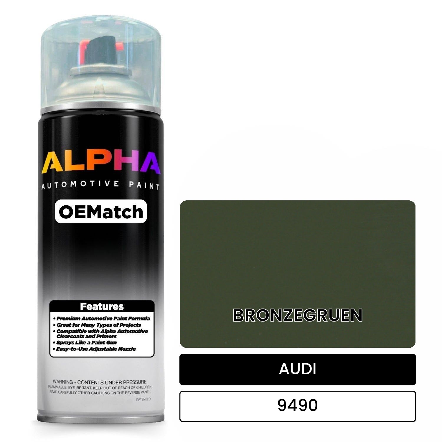 AUDI Bronze Green 9490 OEMatch Spraycan